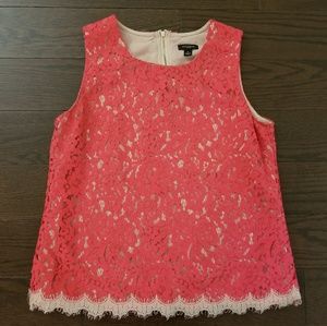 Ann Taylor red lace blouse